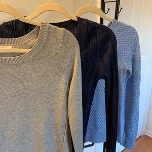 Long sleeves Sweaters, all 3 are size small, from Hollister and A.E outfitters.